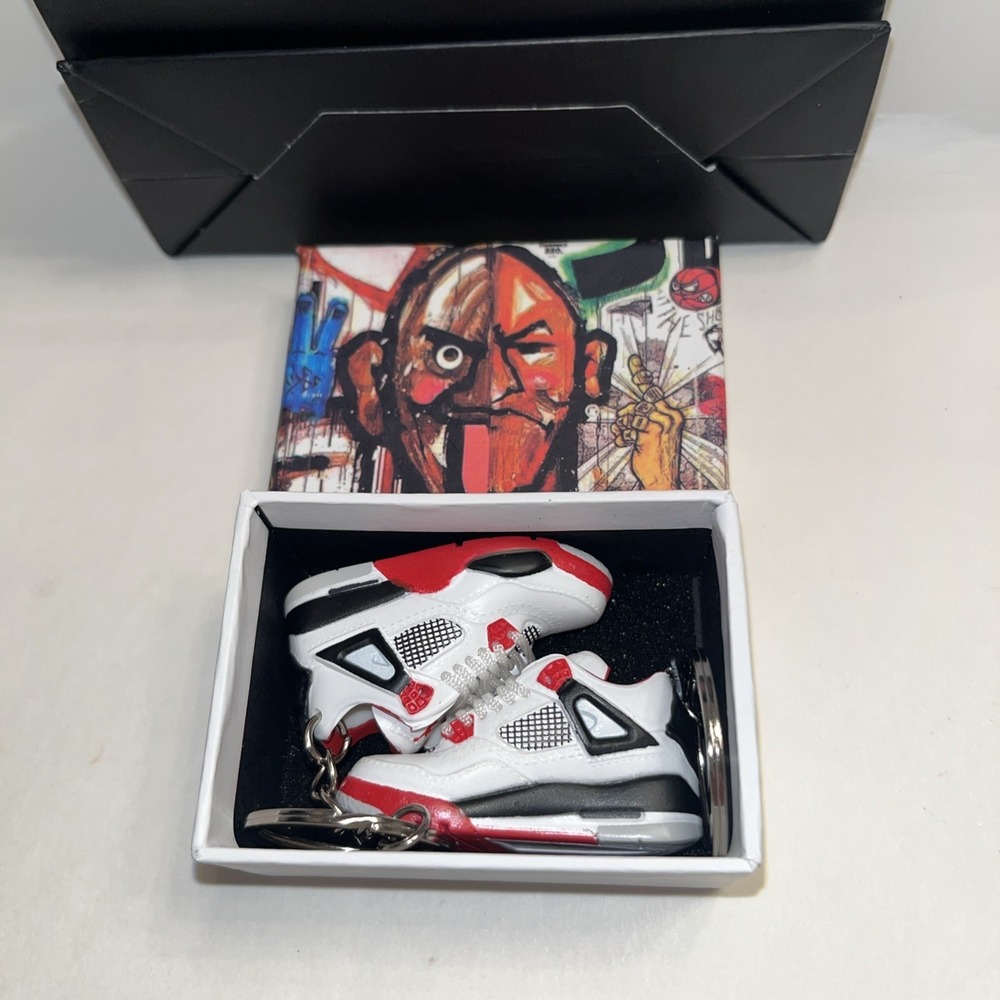 Nike Customized Air Jordan Mini 3D Sneaker‎ Pair  Key Chains With Box And Bag - Picture 5 of 5